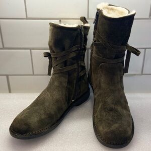 Miz Mooz Prance Women's Comfort Forest Green Suede Boot Size 8.5-9